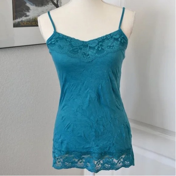 Maurices Blue Turquoise Lace Camisole with Adjustable Straps Size S - Picture 1 of 7